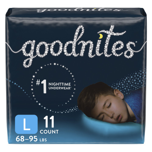GoodNites Male Youth Absorbent Underwear Pull On with Tear Away Seams Large Disposable Heavy Absorbency, 53362, Pack of 11