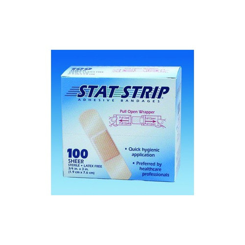 Stat Strip Adhesive Strip Plastic Sheer 1 X 3 Inch Sterile, 15205, Box of 100