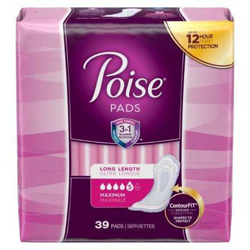 Bladder Control Pad Poise 14.6 Inch Length Heavy Absorbency Absorb-Loc Core One Size Fits Most Adult Female Disposable 44561 Case/78 325T-3C Kimberly Clark 1163799_CS