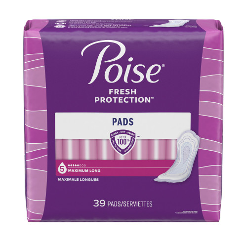 Poise Fresh Protection Bladder Control Pad 14.6 Inch Length Heavy Absorbency Sodium Polyacrylate Core One Size Fits Most, 44561, Case of 78