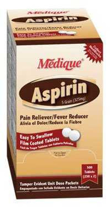 Pain Relief 325 mg Strength Aspirin Tablet 200 per Bottle 11647 Case/12 6110391 MEDIQUE PRODUCTS 498706_CS