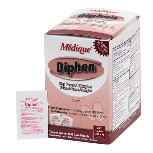 Diphen Hay Fever & Allergy Relief, 200 Caplets per Box, Box of 200