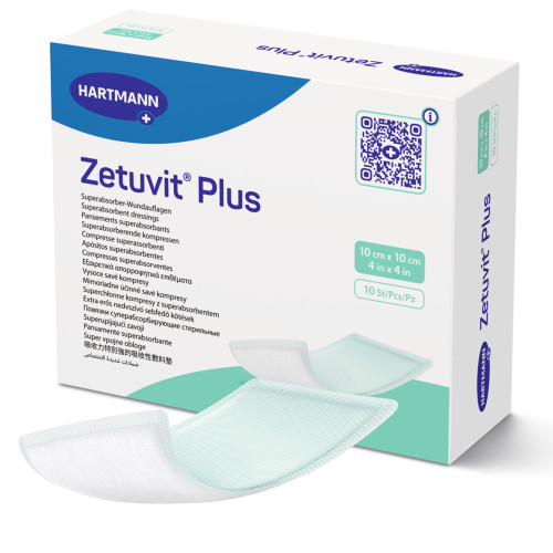 Zetuvit Plus Super Absorbent Dressing Without Adhesive 4 X 4 Inch Square, 413110, Pack of 1