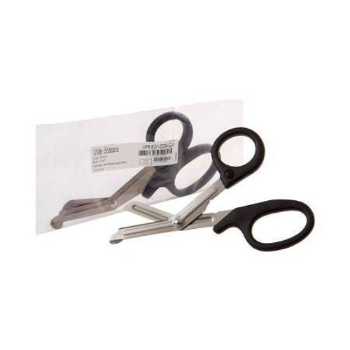 Utility Scissors McKesson 7-1/4 Inch Length Office Grade Stainless Steel / Plastic NonSterile Finger Ring Handle Angled Blunt Tip / Blunt Tip 01-320BKGM Box/10 2781 MCK BRAND 472589_BX