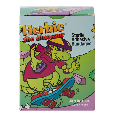 Adhesive Strip AmericanWhite Cross Stat Strip3/4 X 3 Inch Plastic Rectangle Kid Design Herbie the Dinosaur Sterile 15601 Case/1200 526080 Dukal 296236_CS Adhesive Strip AmericanWhite Cross Stat Strip3/4 X 3 Inch Plastic Rectangle Kid Design Herbie the Dinosaur Sterile 15601 Case/1200 526080 Dukal 296236_CS