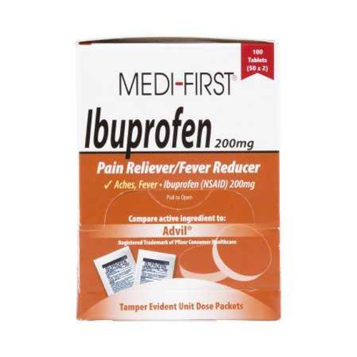 Pain Relief 200 mg Strength Ibuprofen Tablet 100 per Box 80833 Box/1 4116706651 MEDIQUE PRODUCTS 1131555_BX