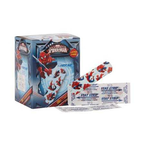 Adhesive Strip American White Cross Stat Strip 3/4 X 3 Inch Plastic Rectangle Kid Design Spider-Man Sterile 1087737 Case/1200 46-402 Dukal 890881_CS
