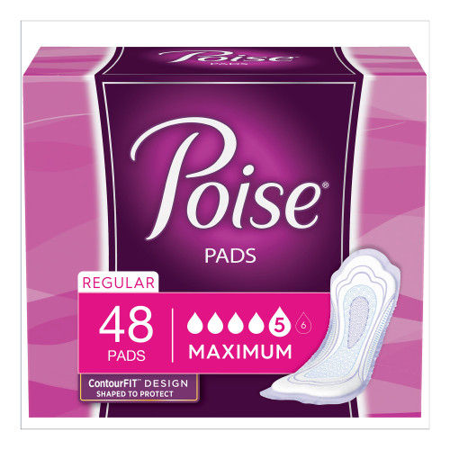 Poise Fresh Protection Bladder Control Pad 12.2 Inch Length Heavy Absorbency Sodium Polyacrylate Core One Size Fits Most, 47199, Case of 96