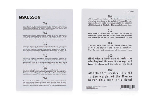 Eye Chart McKesson 12 Inch Measurement Jaeger Test 63-3054 Each/1 10707 MCK BRAND 1038456_EA