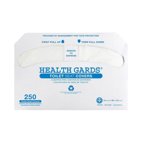 Toilet Seat Cover Health Gards Half Fold 14-1/4 x 16-3/4 Inch HG-5000 Pack of 250