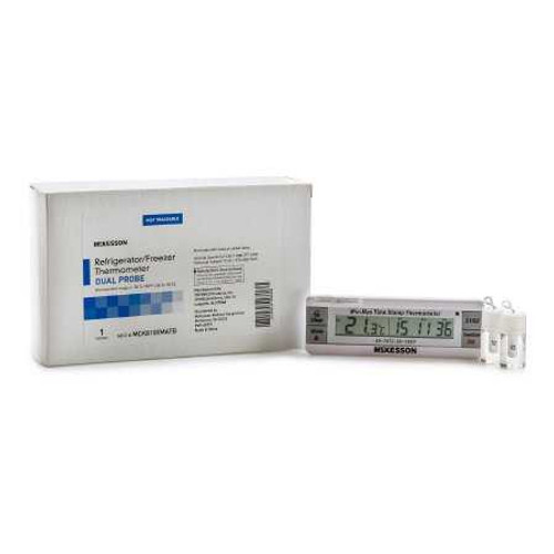 Digital Refrigerator / Freezer Thermometer with Alarm McKesson Fahrenheit / Celsius -58 to 158 F -50 to 70 C Desk / Wall / Door Mount Battery Operated MCK8100MATB Each/1 284599 MCK BRAND 1074439_EA