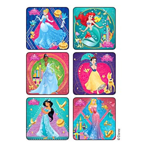 Disney 75 per Roll Princesses Glitter Sticker 2-1/2 Inch 1629 Roll of 90