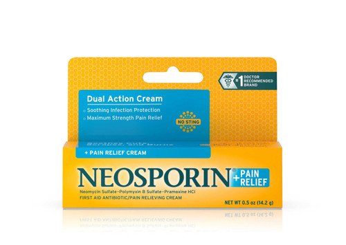 First Aid Antibiotic with Pain Relief Neosporin Pain Relief Cream 0.5 oz. Tube 512382900 Case/72 3301A1 Johnson & Johnson Consumer 677853_CS