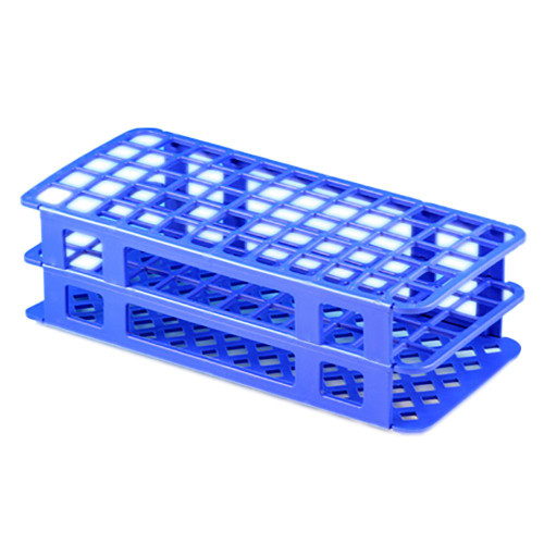 Globe Scientific 456500 Series Stacking Test Tube Rack 60 Place 15 to 17 mm Tube Size Blue 2-4/5 X 4-1/8 X 9-3/5 Inch, 456504, Pack of 1