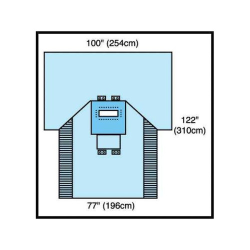 Abdominal Drape Transverse Laparotomy Drape 100 W x 77 W x 122 L Inch Sterile 29421 Pack of 1