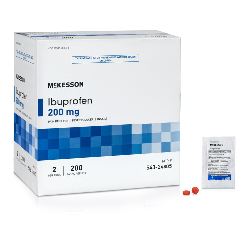 McKesson Pain Relief 200 mg Strength Ibuprofen Unit Dose Tablet 200 per Box, 543-24805, Case of 2400