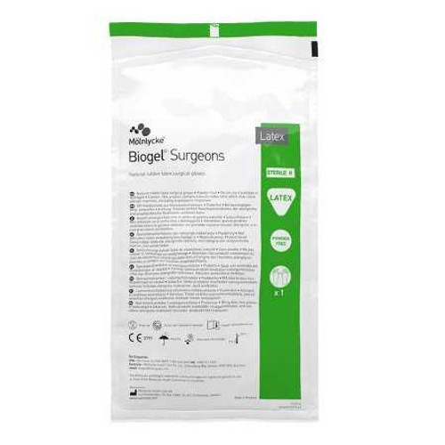 Surgical Glove Biogel Surgeons Size 8.5 Sterile Pair Latex Extended Cuff Length Micro-Textured Straw Not Chemo Approved 30485 Case/200 770-11AG Molnlycke 184864_CS