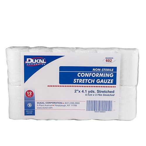 Dukal Conforming Bandage 2 Inch X 4-1/10 Yard 1-Ply NonSterile 12 per Pack, 602, Case of 8