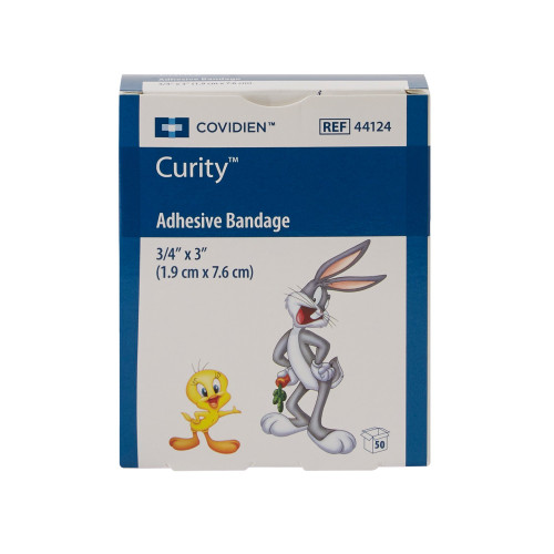 Curity Adhesive Strip Plastic Kid Design (Assorted Looney Tunes) 3/4 X 3 Inch Sterile, 44124, Case of 24