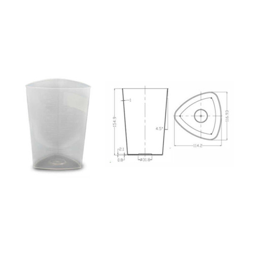 Graduated Beaker Oakridge Products Pathology Container Polypropylene 1 000 mL 32 oz. 0410-1100 Case/200 6175 OakRidge Products 1039881_CS