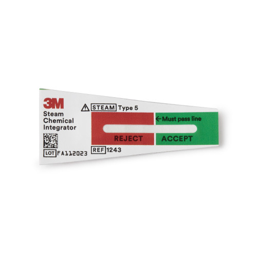 3M Attest Steam Chemical Integrator, Size 2", Class 5, 1243B, 100 per Pack,, Pack of 100