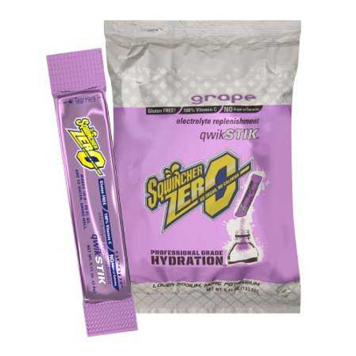 Electrolyte Replenishment Drink Mix Sqwincher Quik Stik Zero Grape Flavor 0.11 oz. X432-M2600 Case/500 16-0504 Kent Precision Foods 1057738_CS