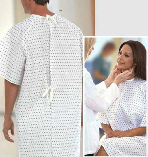 Patient Exam Gown Medium / Large Snowflake Print Print Reusable 1736 L Each/1 16-0504 Fashion Seal Uniforms 95042_EA