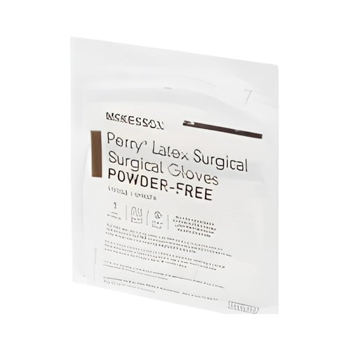 McKesson Perry Performance Plus Surgical Glove Size 7.5 Sterile Latex Standard Cuff Length Smooth Cream Chemo Tested, 20-1075N, Pair of 1
