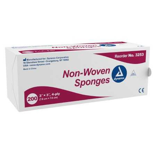 Nonwoven Sponge Nonwoven 4-Ply 3 X 3 Inch Square NonSterile 3253 Box/200 SNS51W02 Dynarex 864464_BX