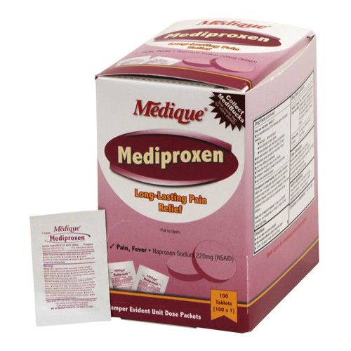 Mediproxen Pain Relief 220 mg Strength Naproxen Sodium Tablet 100 per Box, 23733, Box of 1