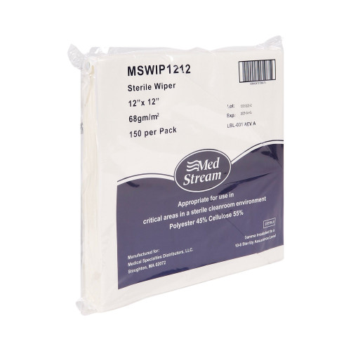 McKesson Cleanroom Wipe 150 Count Bag 12 X 12 Inch Sterile Disposable, MSWIP1212, Case of 1200