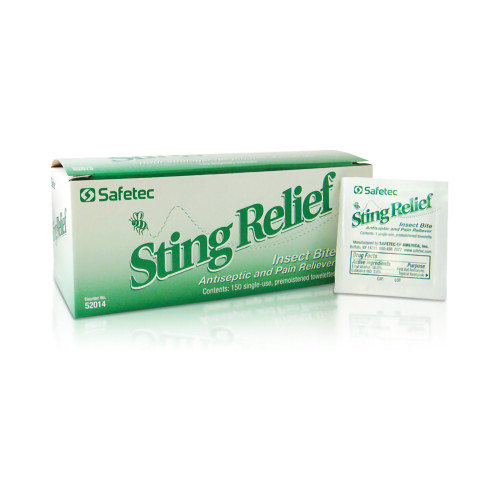 Sting and Bite Relief Safetec Towelette Individual Packet 52014 Case of 3000