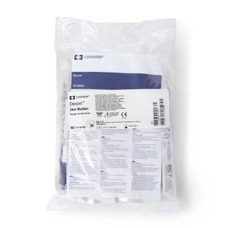 Surgical Skin Marker Devon Gentian Violet Standard Tip Flexible Ruler Sterile 31145785 Box/25 4255 Cardinal 183115_BX