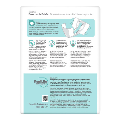 Tranquility Essential Incontinence Brief Adult Large Unisex Disposable Heavy Absorbency, 2746, Case of 72