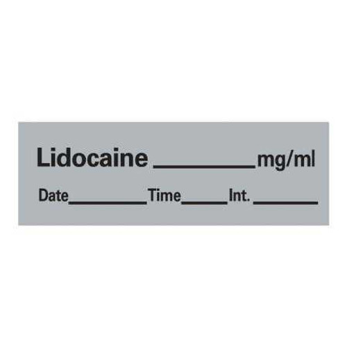Drug Label Timemed Anesthesia Label Tape Lidocaine mg/mL Date Time Int Gray 1/2 X 1-1/2 Inch AN-11 Roll/1 LX2SBR-00100 PRECISION DYNAMICS 173553_RL