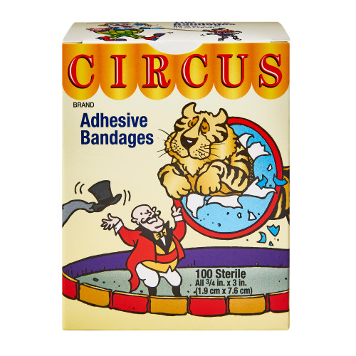 Stat Strip Adhesive Strip Fabric Kid Design (Circus) 3/4 X 3 Inch Sterile, 15600, Case of 1200