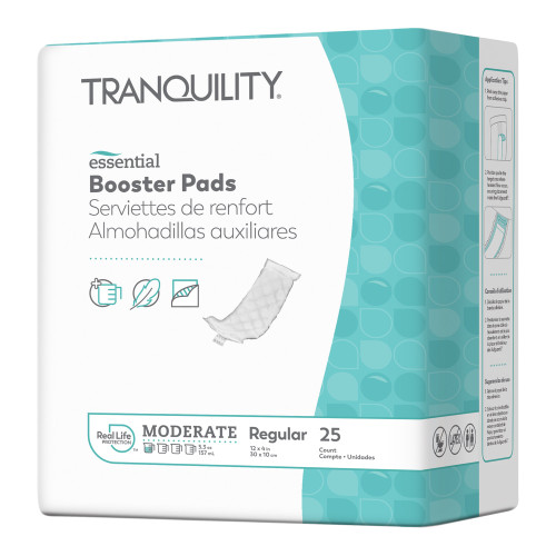 Tranquility Essential Booster Pad 12 X 14 Inch Moderate Absorbency Super Absorbent Core Regular, 19244, Case of 200