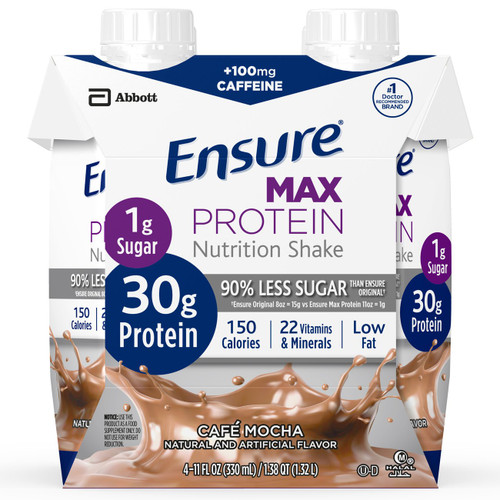 Ensure Max Protein Nutrition Shake Oral Supplement Café Mocha Flavor Liquid 11 oz. Reclosable Carton, 66893, Pack of 1