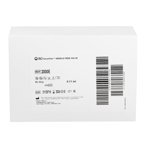 SmartSite Needleless Connector Negative Displacement, 2000E, Box of 50
