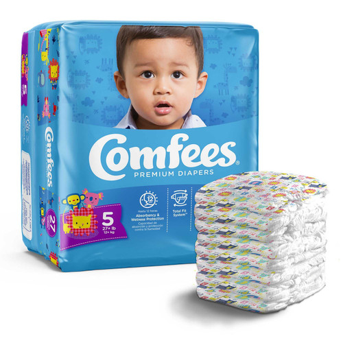 Unisex Baby Diaper Comfees Size 5 Disposable Moderate Absorbency CMF-5 Bag/27 1140 ATTENDS HEALTHCARE PRODUCTS 993247_BG