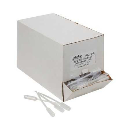 Globe Scientific Transfer Pipette 5 mL 0.25 mL Graduation Increments NonSterile 137030 Case/5000 MM011305-TG Globe Scientific 541271_CS