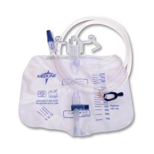 Urinary Drain Bag Medline Anti-Reflux Valve Sterile Fluid Path 2000 mL Vinyl DYND15205 Case/20 6013 MEDLINE 485584_CS