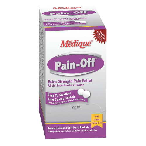 Pain-Off Pain Relief 250 mg - 250 mg - 65 mg Strength Acetaminophen / Aspirin / Caffeine Tablet 250 per Box, 22813, Box of 500