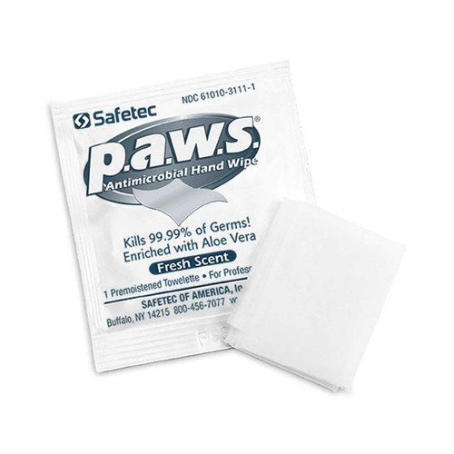 Hand Sanitizing Wipe P.A.W.S. 100 Count Ethyl Alcohol Wipe Individual Packet 34400 Each/1 25-57931 SAFETEC OF AMERICA 628359_EA