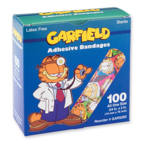 ASO Adhesive Strip Plastic Kid Design (Garfield) 3/4 X 3 Inch Sterile, GAR5293-012-000, Box of 100