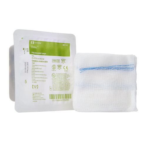 Visitec Gauze Sponge 4 X 4 Inch 16-Ply Sterile X-Ray Detectable 10 per Tray, 7317--, Case of 1280