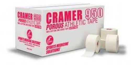 Athletic Tape Cramer950 Porous Cotton / Zinc Oxide 1-1/2 Inch X 15 Yard White NonSterile 280950 Case/32 416414 Cramer Products 839896_CS