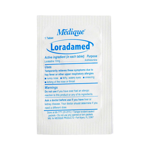 Allergy Relief Loradamed 10 mg Strength Tablet 1 per Box 20350 Box/50 2AWS-64 MEDIQUE PRODUCTS 524409_BX