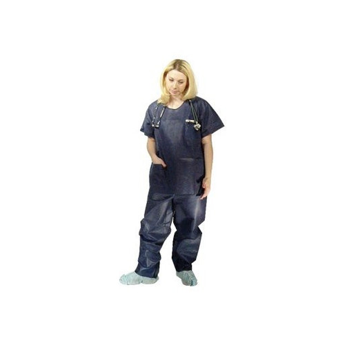 Scrub Pants Straight Leg L Dark Blue Unisex 380L Bag of 10