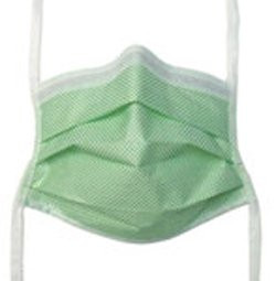 Surgical Mask Fog Shield Anti-fog Tape Pleated Tie Closure One Size Green Nonsterile Adult 65-3322 Case of 250